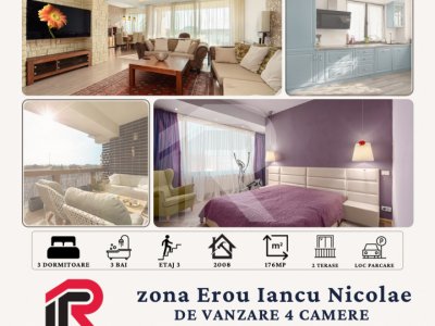 Apartament cu 4 camere, vedere către Pădurea Băneasa, zona Erou Iancu Nicolae