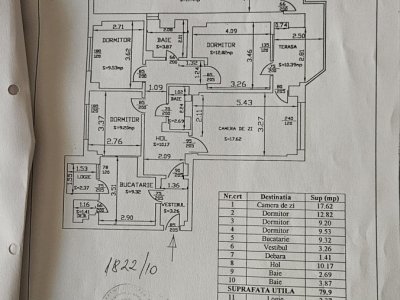 4 Camere Decomandat DE RENOVAT 110 MP Total