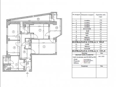 Apartament 4 Camere Decomandat DE RENOVAT 110 MP Total
