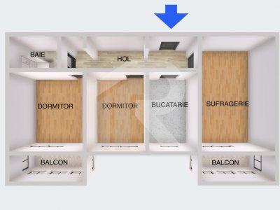 Lacul Tei – Teiul Doamnei, Etaj 3, 2 balcoane , Orientare VEST, Bloc reabilitat