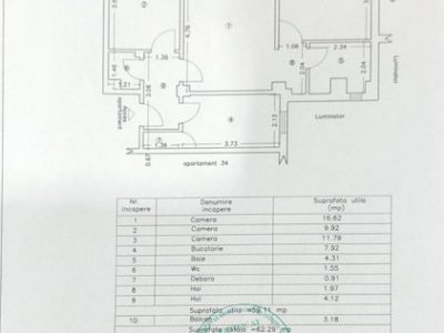 Inel I - Soveja Eden -Apartament 3 camere ideal investitie, etaj 2.