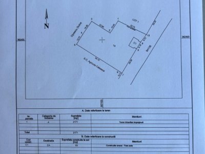 Teren intravilan 2171 mp Cateasca Arges, deschidere 49 ml 