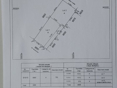Teren intravilan Bradu 1312 mp 2 deschideri