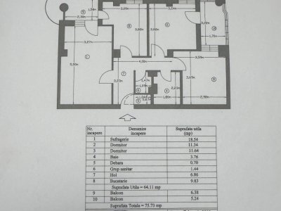 Apartament 3 camere decomandat, etaj 3, zona Dedeman-Pitesti