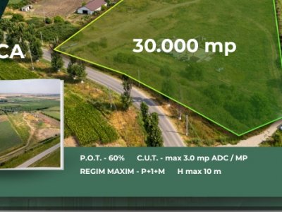 Teren de 30.000 mp în Cernica – pentru Dezvoltare Rezidențială sau Industriala 