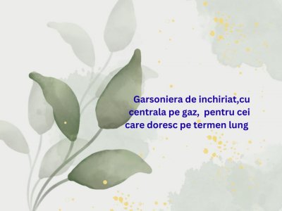 Garsoniera - zona Euromaterna, etajul 3 cu centrala pe gaze