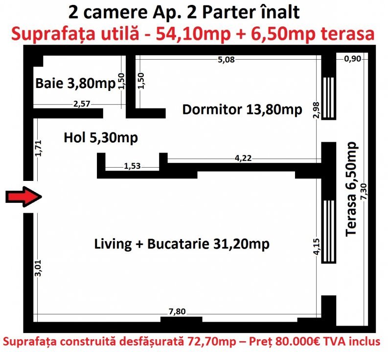 Sunrise Residence Mamaia Nord–2 camere in bloc cu piscina 9