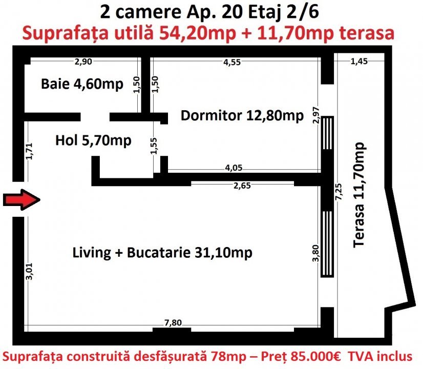 Sunrise Residence Mamaia Nord–2 camere in bloc cu piscina 10