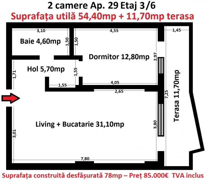 Sunrise Residence Mamaia Nord–2 camere in bloc cu piscina 11