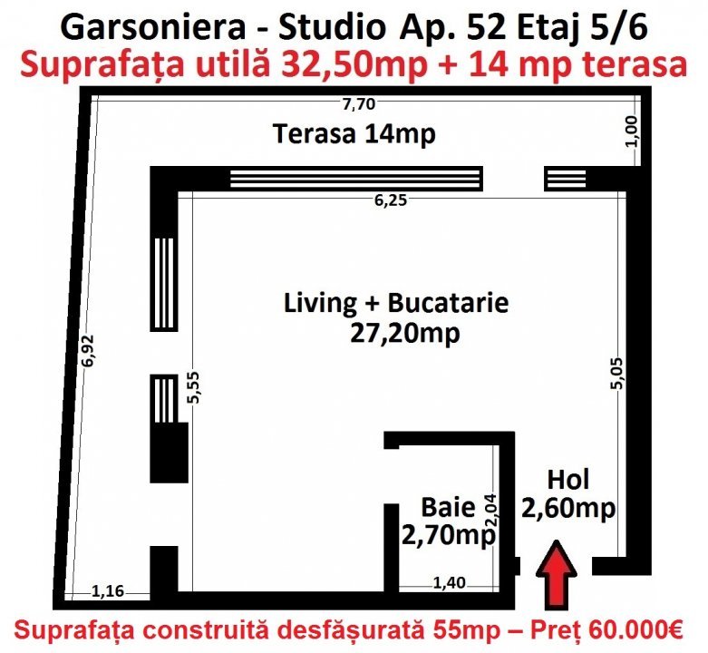 Sunrise Residence Mamaia Nord – garsoniera in bloc cu piscina Comision 0% 19