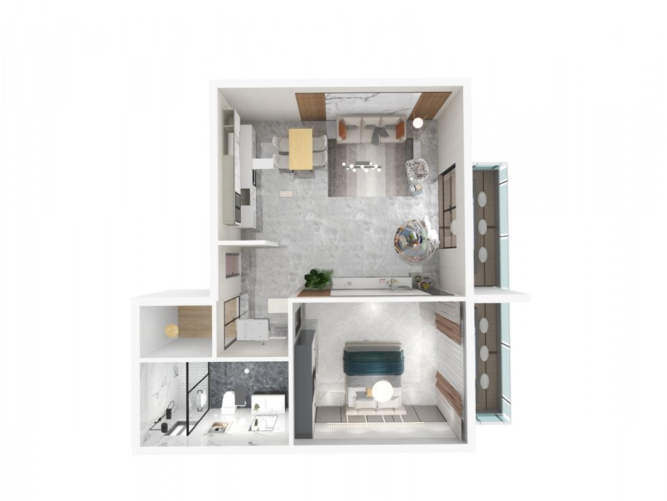 Constanta - Nou - Apartament cu 2 camere și 2 balcoane - Xenero  1