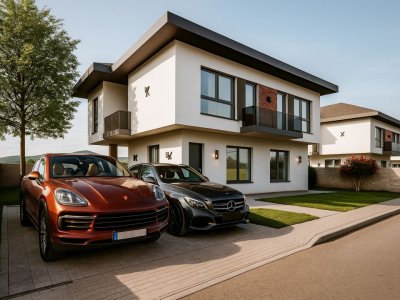 Casa P+1 in Valu lui Traian, pe partea dreapta a localitatii