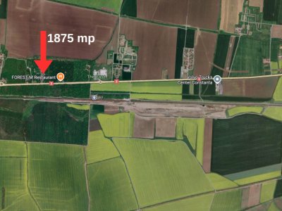 Teren in mijlocul padurii Valu lui Traian 1875 mp si cladire 450 mp hala