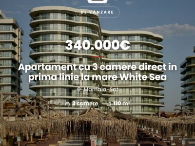 Apartament cu 3 camere direct in prima linie la mare White Sea