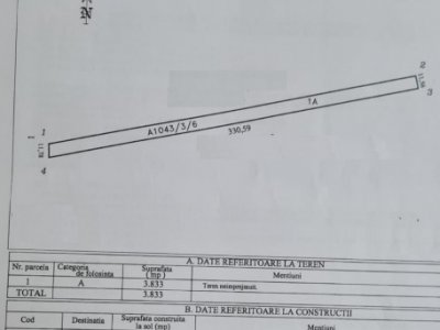 Teren extravilan de vânzare în zona Bisericii Sfânta Treime, Constanța