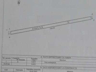 Teren Extravilan de Vânzare in Constanța | Zona Sfânta Treime | 3.833 mp