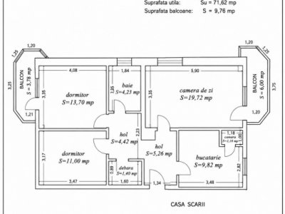 Apartament 3 camere de vânzare în zona Gară – etaj intermediar