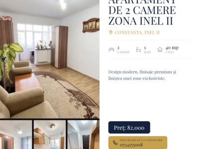 Apartament de 2 camere de vanzare in zona Inel II
