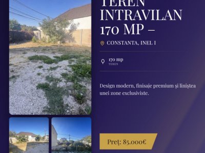 Teren intravilan 170 mp – dublă deschidere la două străzi, zona Inel I