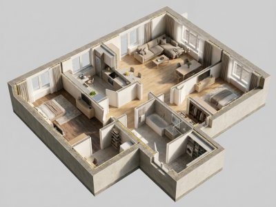 Apartament 3 camere cu garaj și boxă proprie de vânzare – Vatra Luminoas